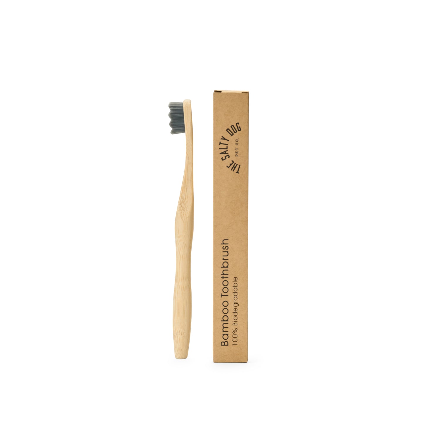 SalkaPet bamboo dog toothbrush with soft bristles and compostable eco packaging