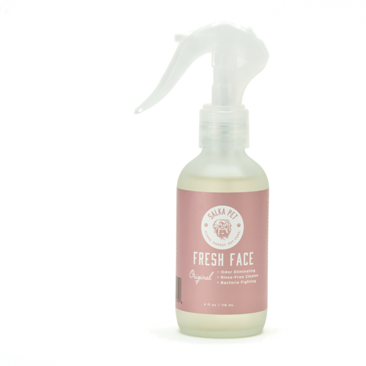 SalkaPet Fresh Face rinse-free dog face cleanser 4 fl oz spray, front label
