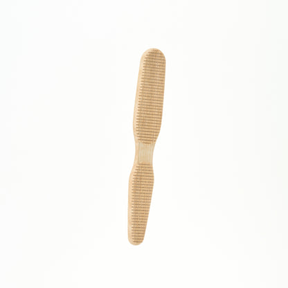 SalkaPet Purrect Bond Brush — wooden barbell-shaped cat grooming tool
