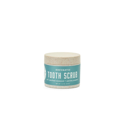 SalkaPet Enzymatic Dog Tooth Scrub jar — natural dental powder with parsley and cinnamon