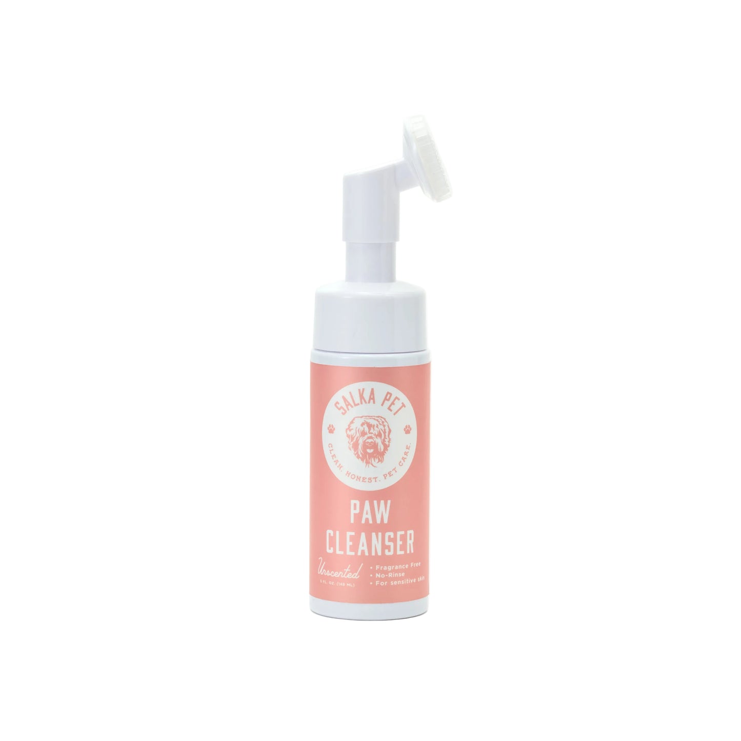SalkaPet Rinse-Free Dog Paw Cleanser with foaming pump