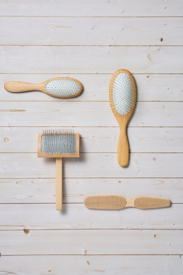 SalkaPet brush collection flat lay