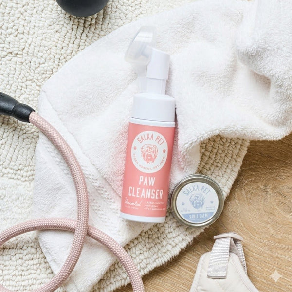 SalkaPet paw cleanser and 3-in-1 balm