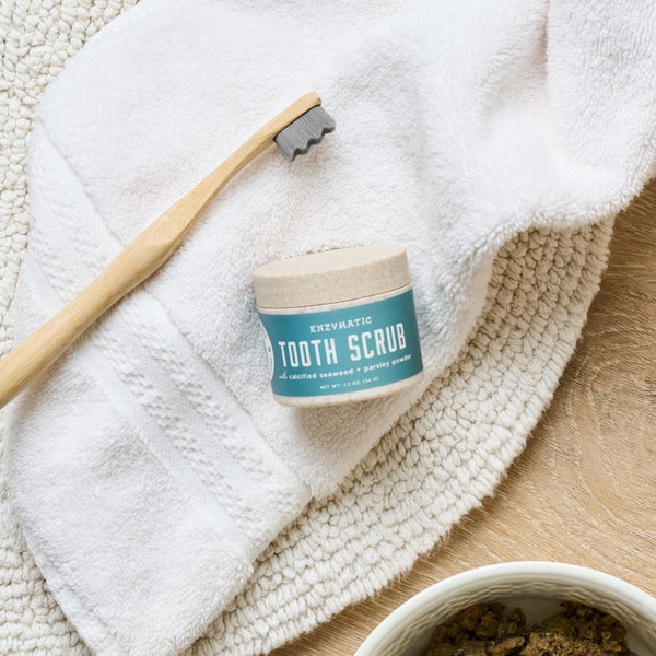SalkaPet enzymatic tooth scrub and bamboo toothbrush